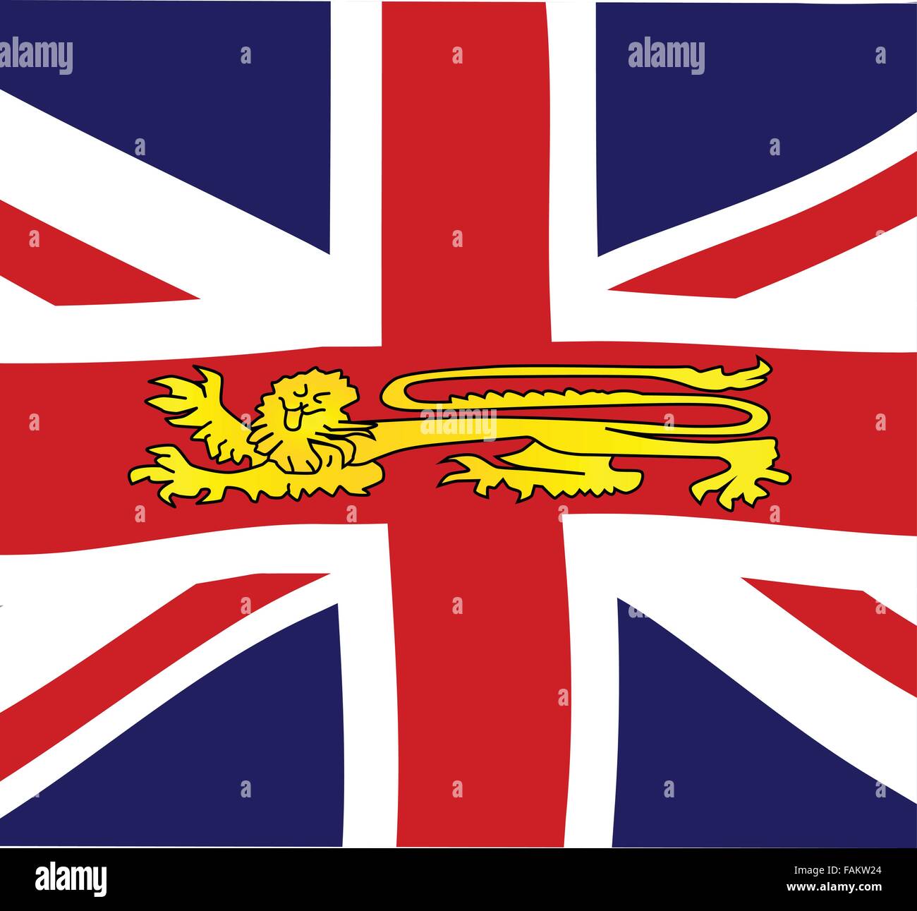 Une Union Jack flag avec l'emblème du lion britannique Illustration de Vecteur