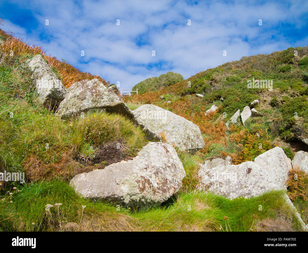 Ruines de la chapelle de Porth Site chrétien, Cornwall, England, UK Banque D'Images