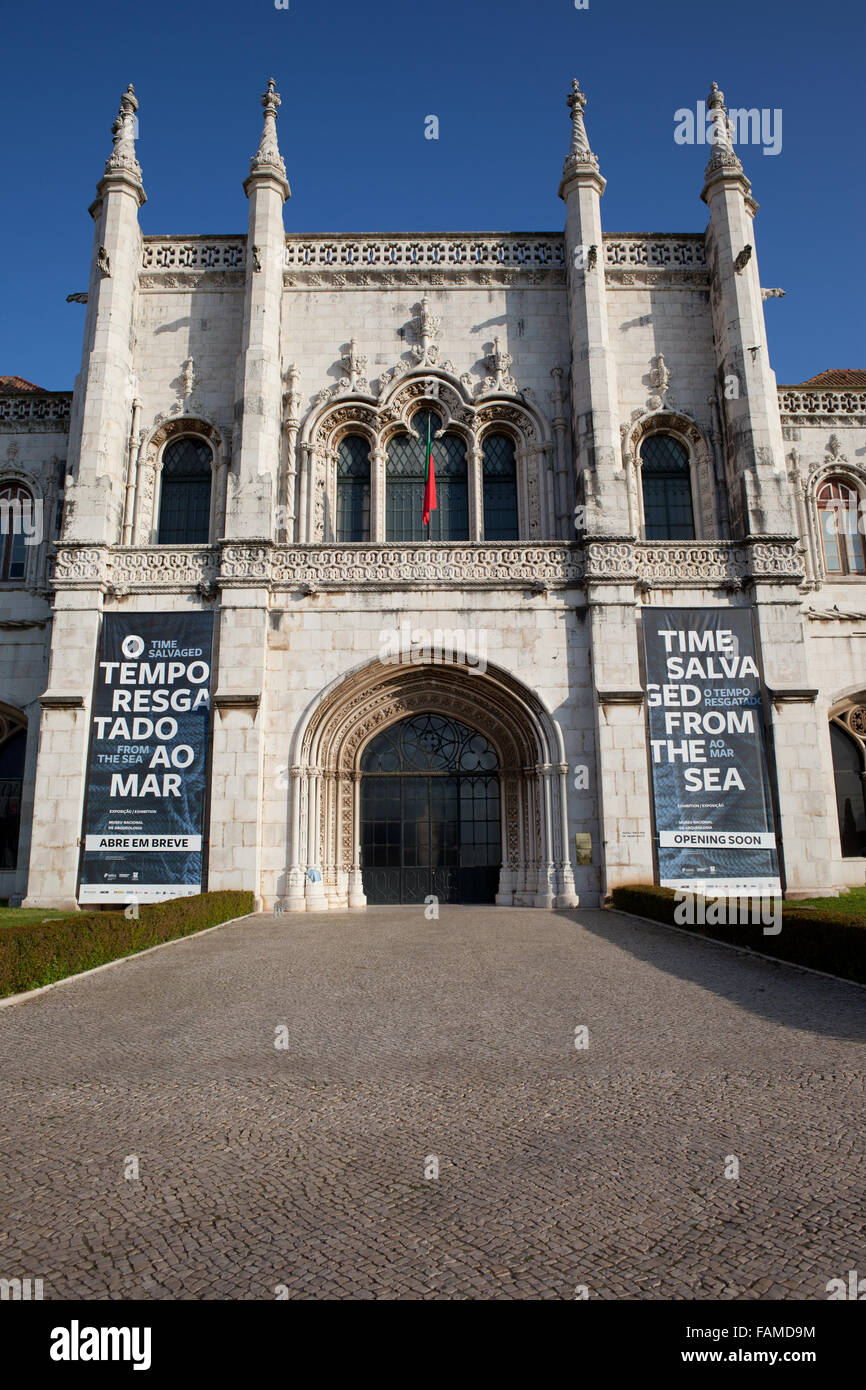 Entrée au Musée National d'archéologie (Museu Nacional de Arqueologia) à Belém, Lisbonne, Portugal Banque D'Images