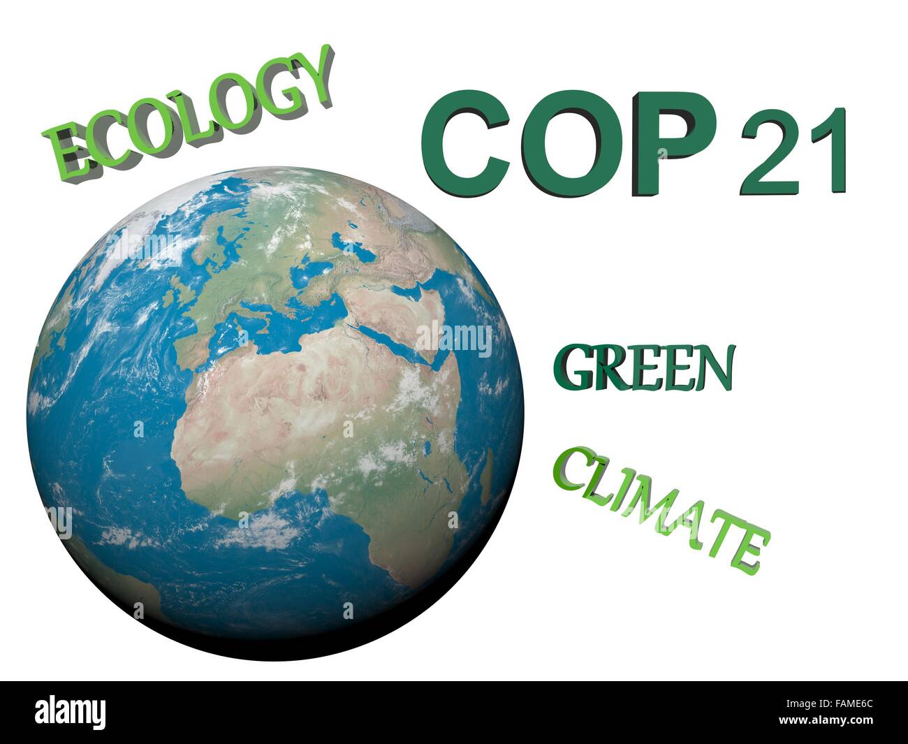 COP21 à Paris vert - 3D render Banque D'Images