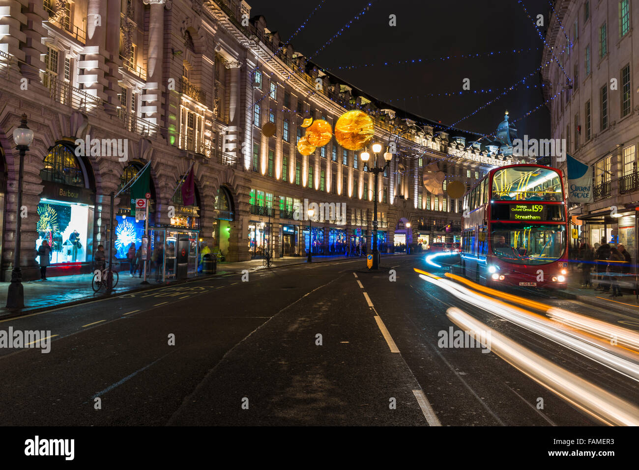 Regent Street, Londres UK les lumières de Noël Banque D'Images