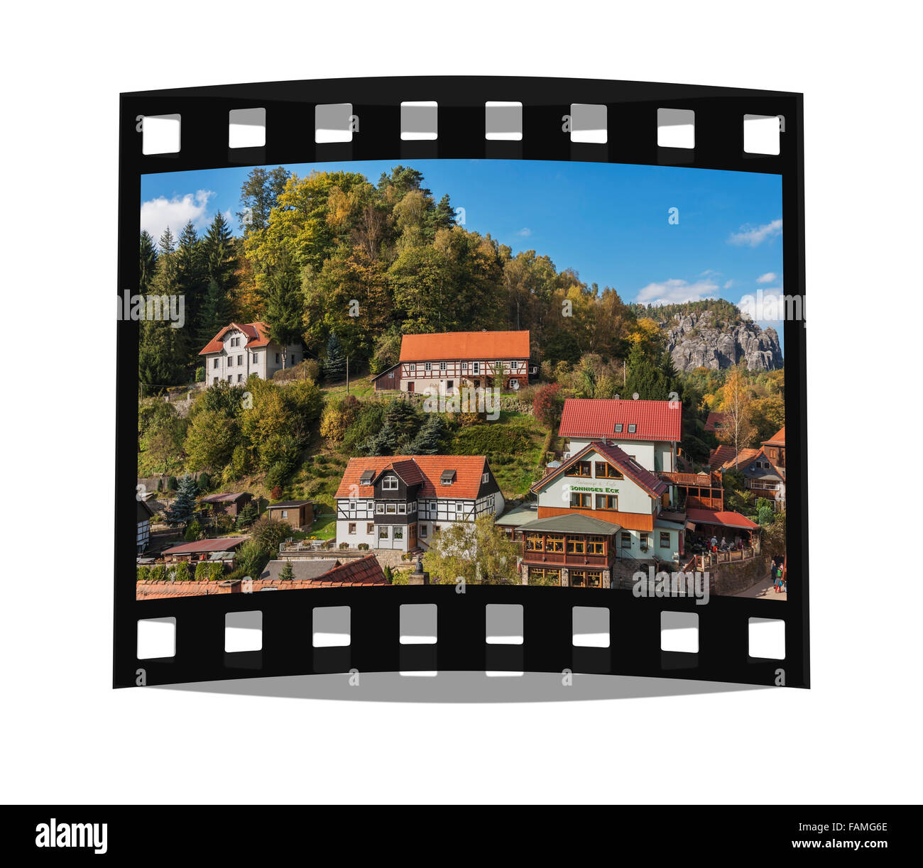 Station thermale Rathen inférieur, près de Dresde, Saxe, Allemagne, Suisse Saxonne, des montagnes de grès de l'Elbe, de l'Europe Banque D'Images