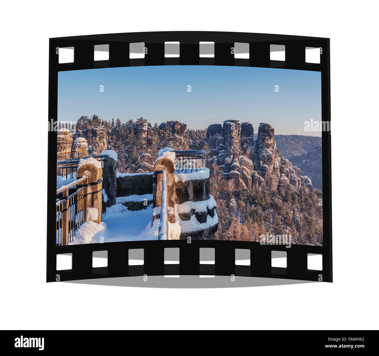 Goose Rocks (Gansfelsen). En face est le rock médiéval château Neurathen, municipalité de Lohmen, près de Dresde, Saxe, Allemagne Banque D'Images