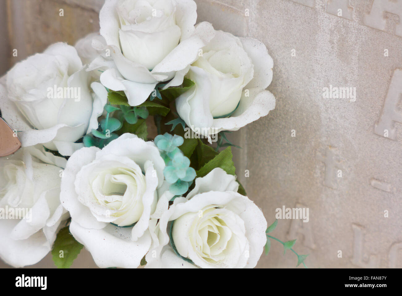 Bouquet de roses blanches et roses Banque D'Images
