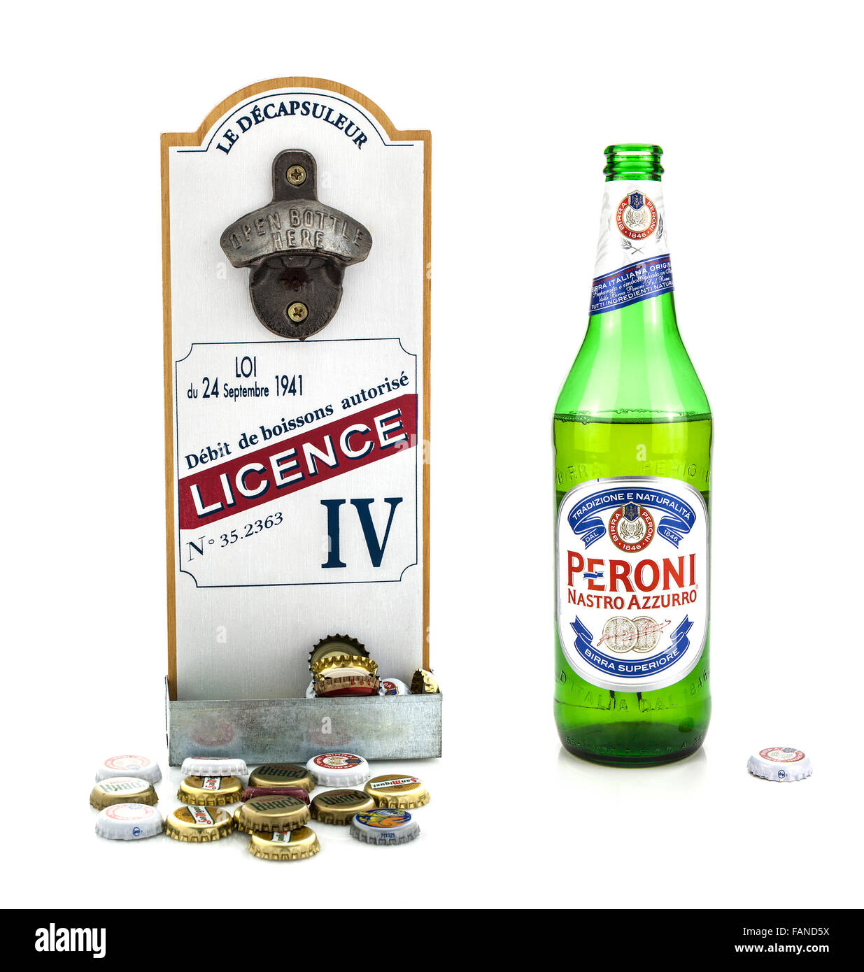La bière Peroni, brasserie Peroni (BIRRA PERONI) est un Brewing Company, fondée à Vigevano en Lombardie Banque D'Images