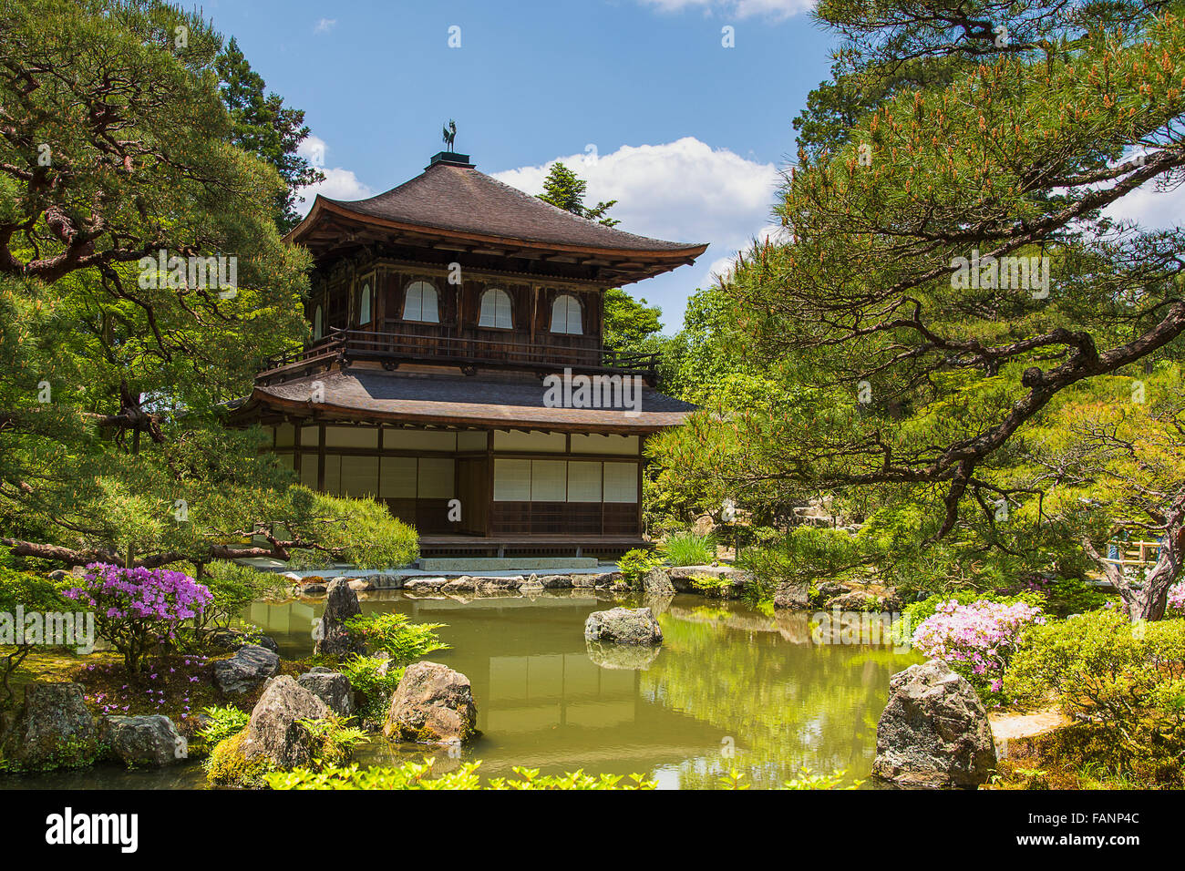 Ginkakuji - Pavillon de l'argent à Kyoto au Japon Banque D'Images