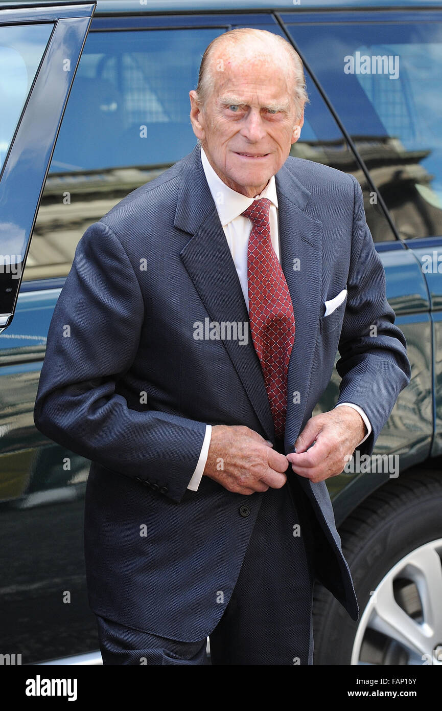 Le prince Philip, duc d'Édimbourg à la Royal Society d'Édimbourg, en Écosse, le 12 août 2013. Banque D'Images