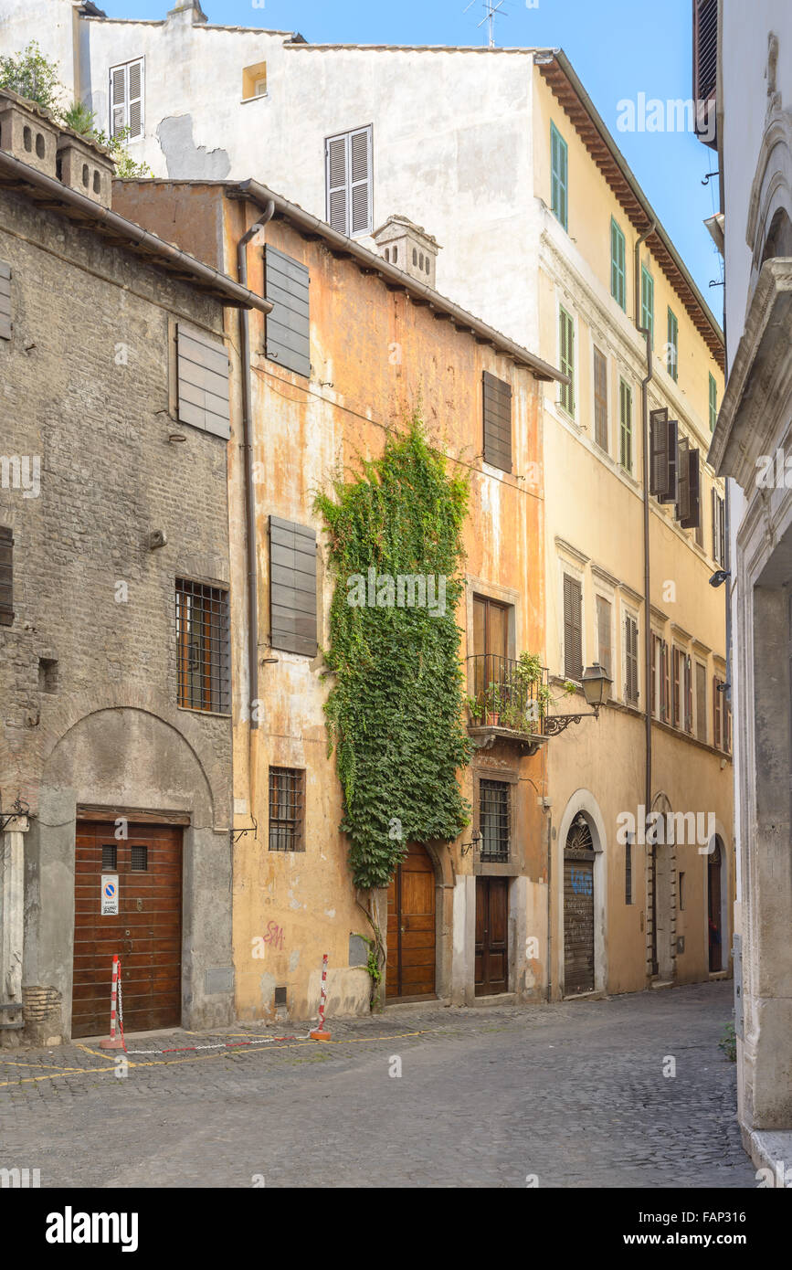 Belle rue Trastevere à Rome Italie Banque D'Images