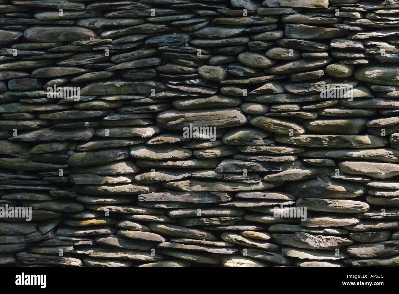 Mur de pierre de l'Aboriginal people's house, Sun Moon Lake, Taiwan Banque D'Images