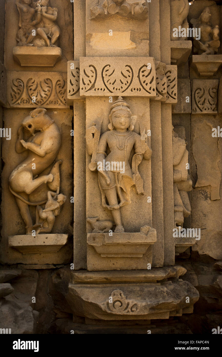 Bateshwar temple sculpture de déesse Banque D'Images