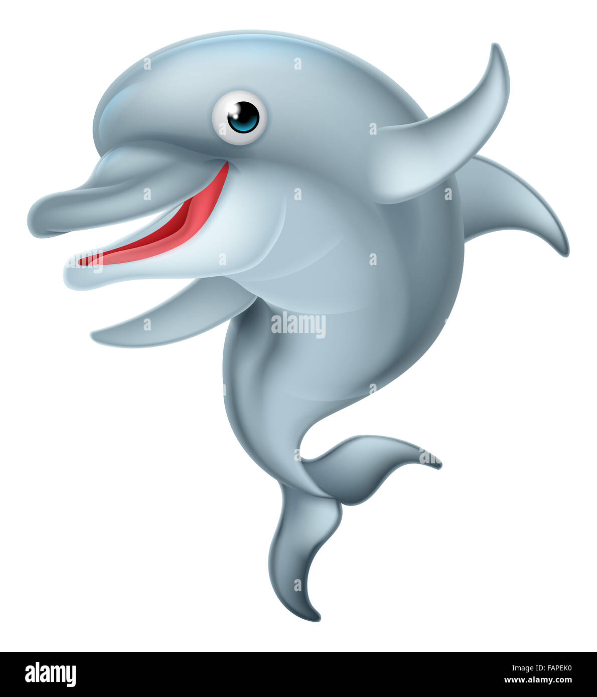 Une illustration d'un cute cartoon caractère dolphin Banque D'Images