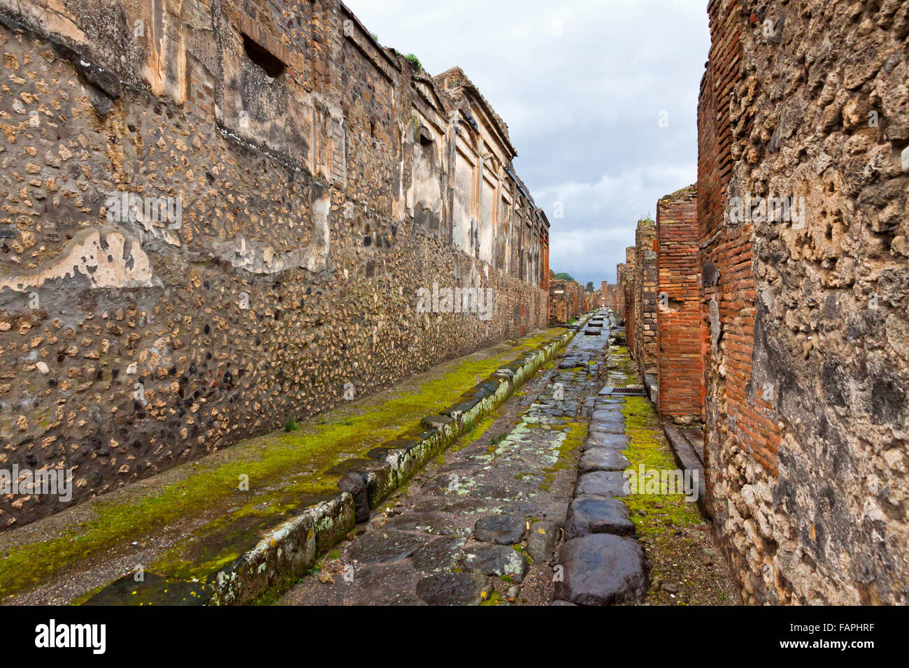 Ancienne ville romaine de Pompéi, Italie. Ville a été détruit et enterré avec ash après l'éruption du Vésuve en 79 après Banque D'Images