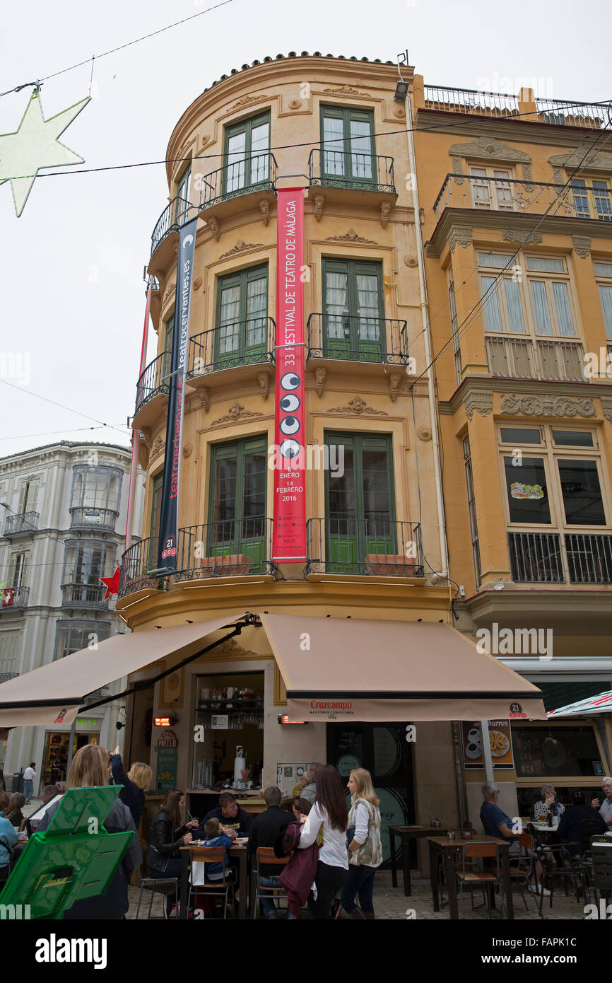 Les Maestros Cruzcampo cerveceros à Malaga, Espagne Banque D'Images