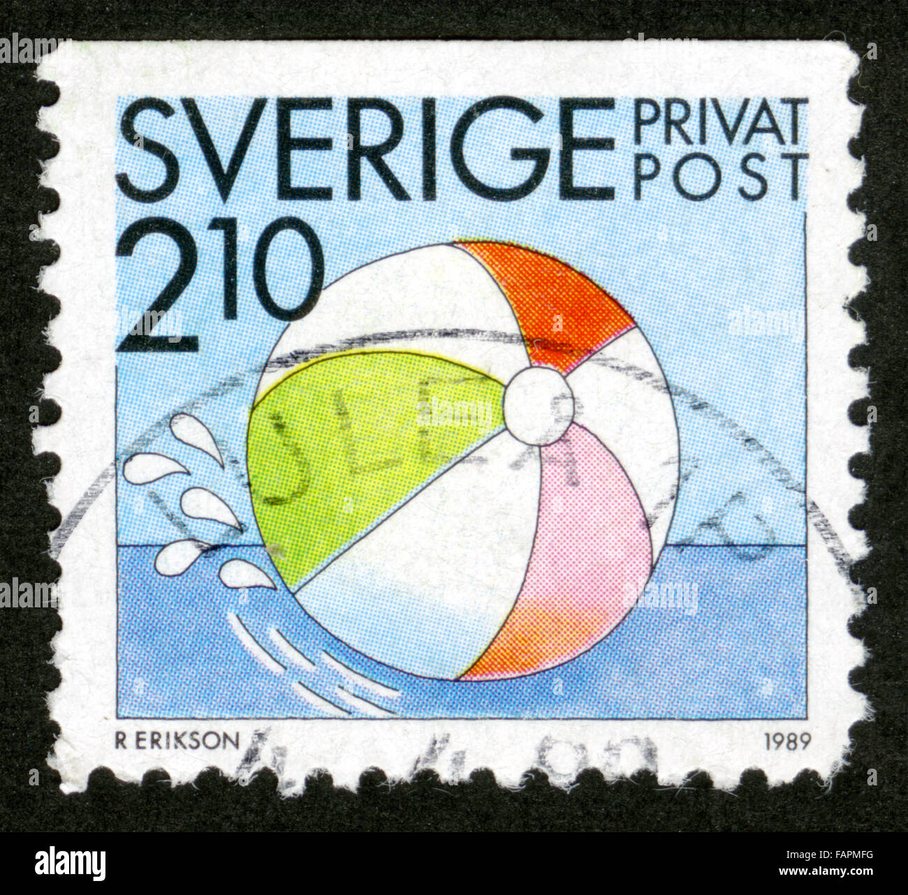 La Suède,marque,post stamp, timbre-poste, ball Banque D'Images