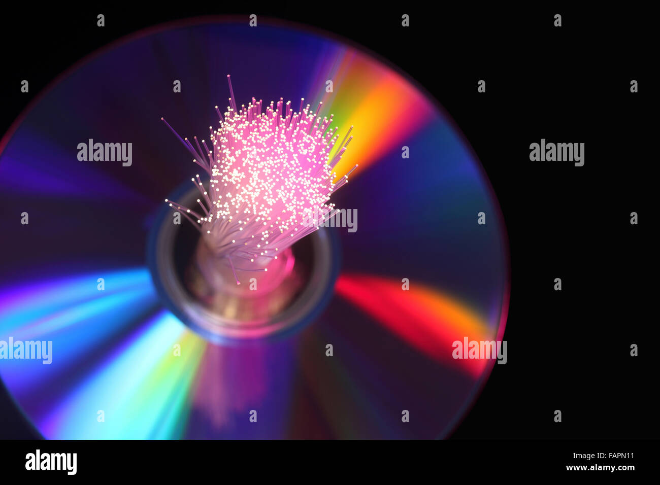 La fibre optique à CD-ROM Banque D'Images