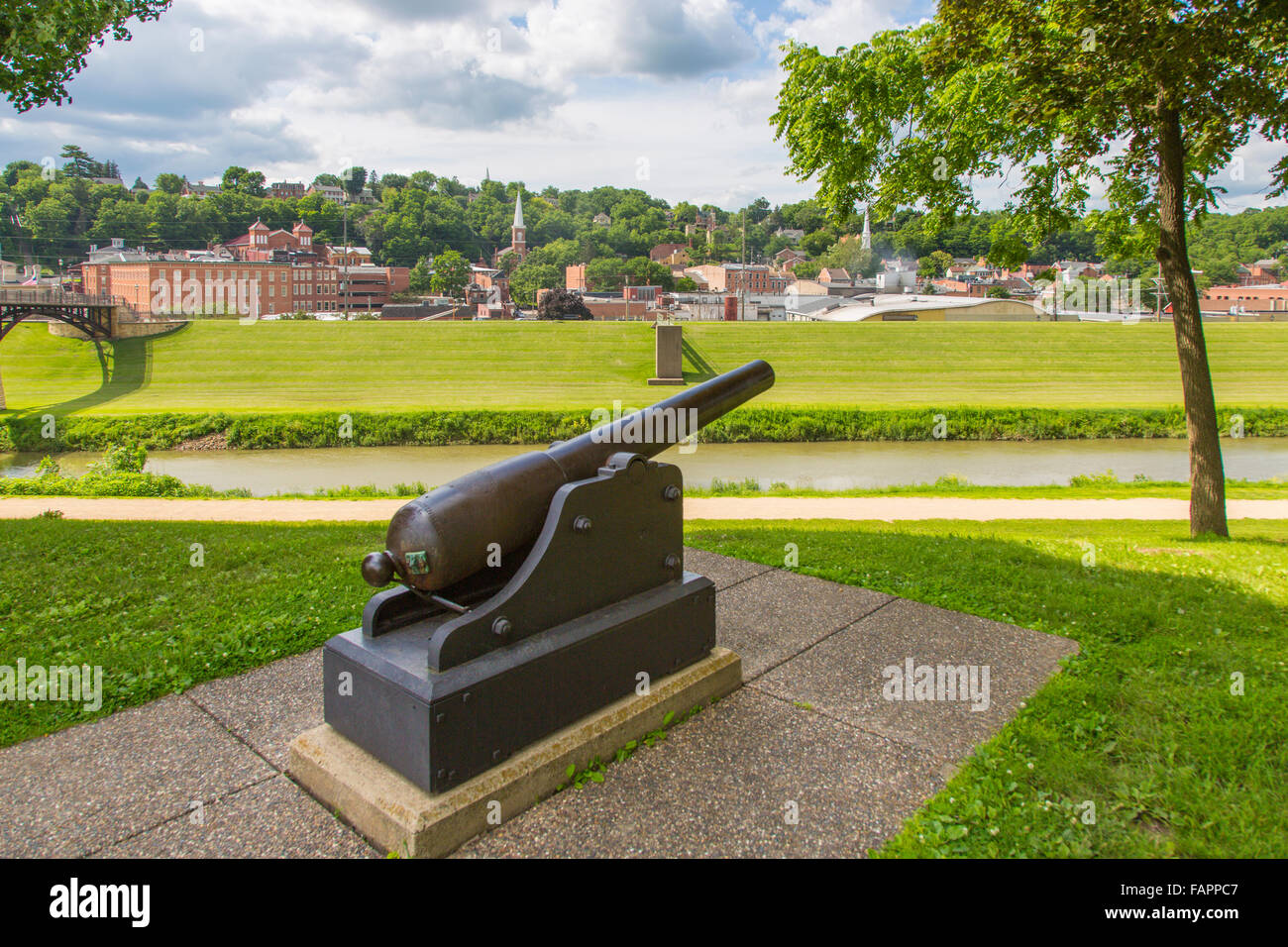 Grant Park sur la banque du fleuve de la galène à Galena Illinois Banque D'Images