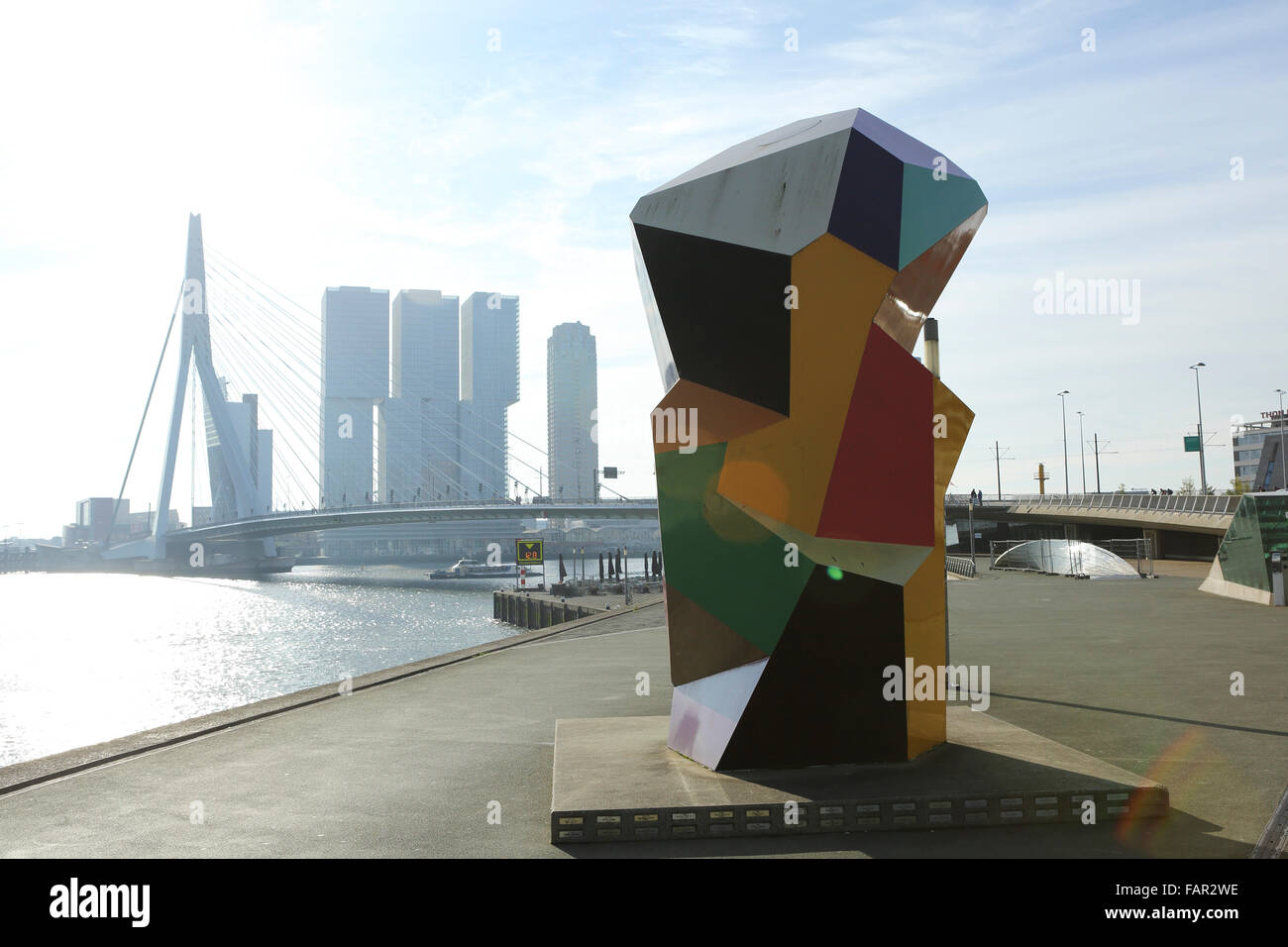 Marathon, une sculpture publique de l'artiste néerlandais Henk Visch intitulé à Rotterdam, aux Pays-Bas. Banque D'Images