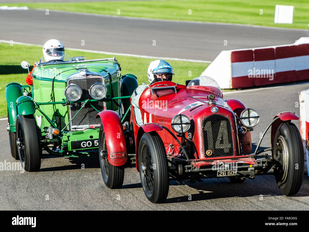 Muletto alfa Romeo 8C 2600 en compétition au Goodwood Revival 2015, possédé et conduit par Neil Twyman Banque D'Images