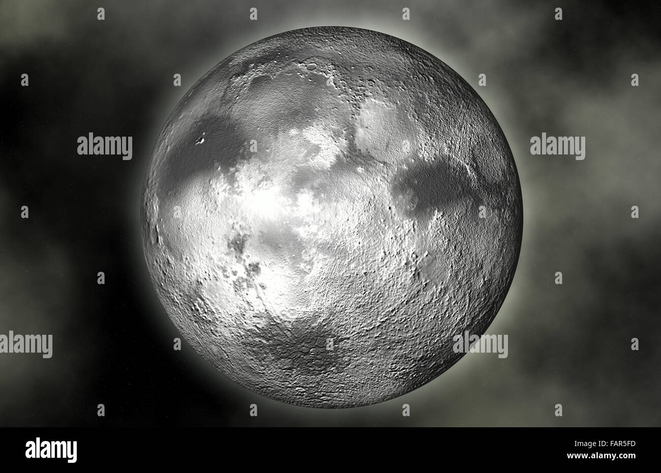 La planète Pluton en rendu 3D Banque D'Images