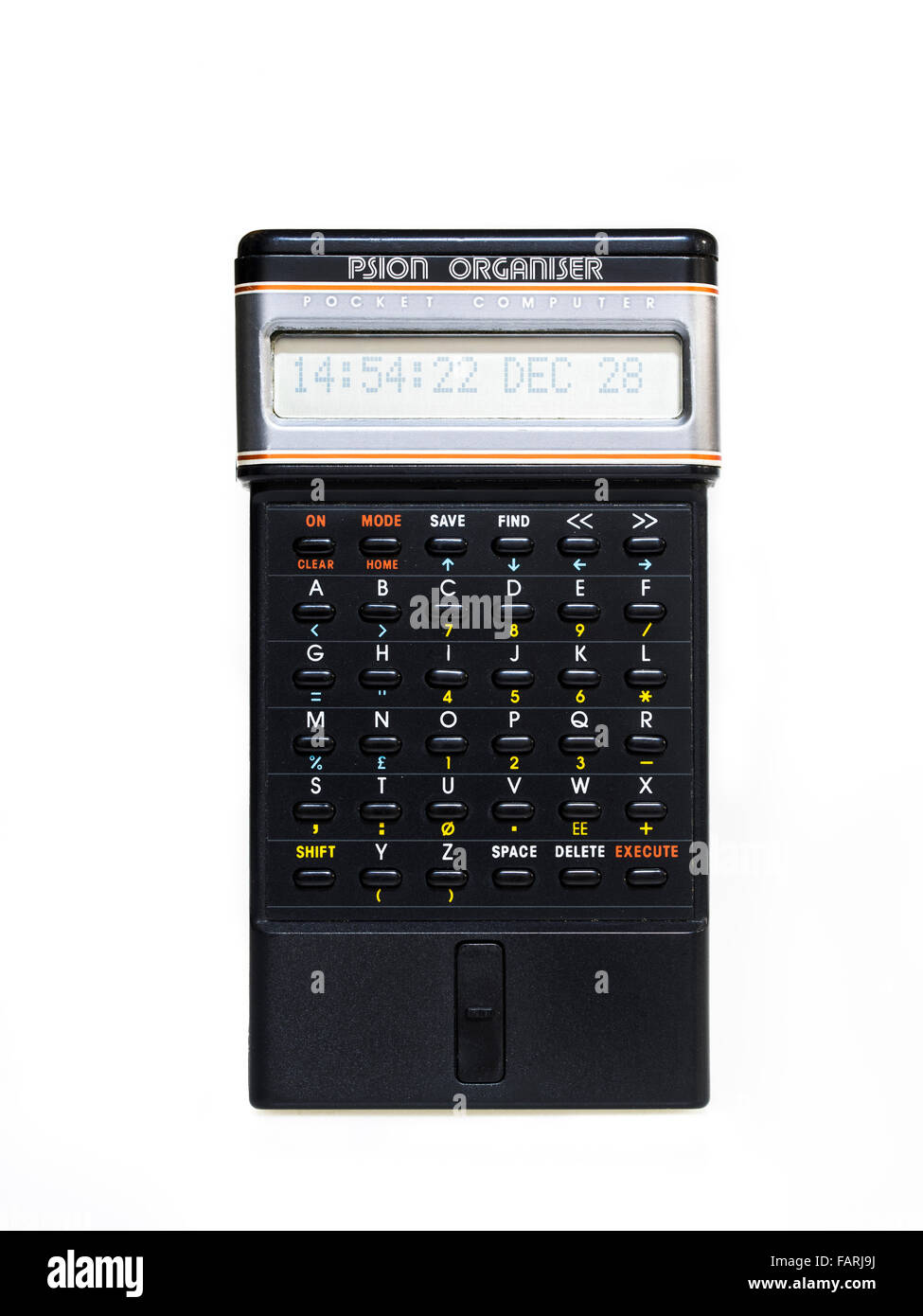 Ordinateur de poche Psion Organizer par Psion fait en 1984. World's first personal digital assiatant P.D.A. Faite au Royaume-Uni Banque D'Images