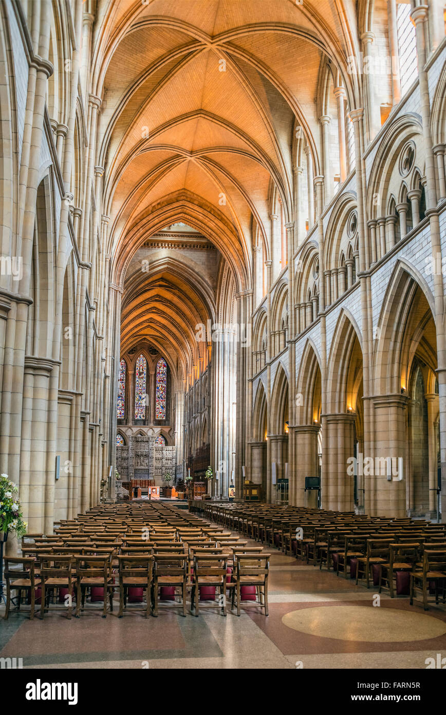 Intérieur de la cathédrale de Truro, Cornwall, England, UK Banque D'Images