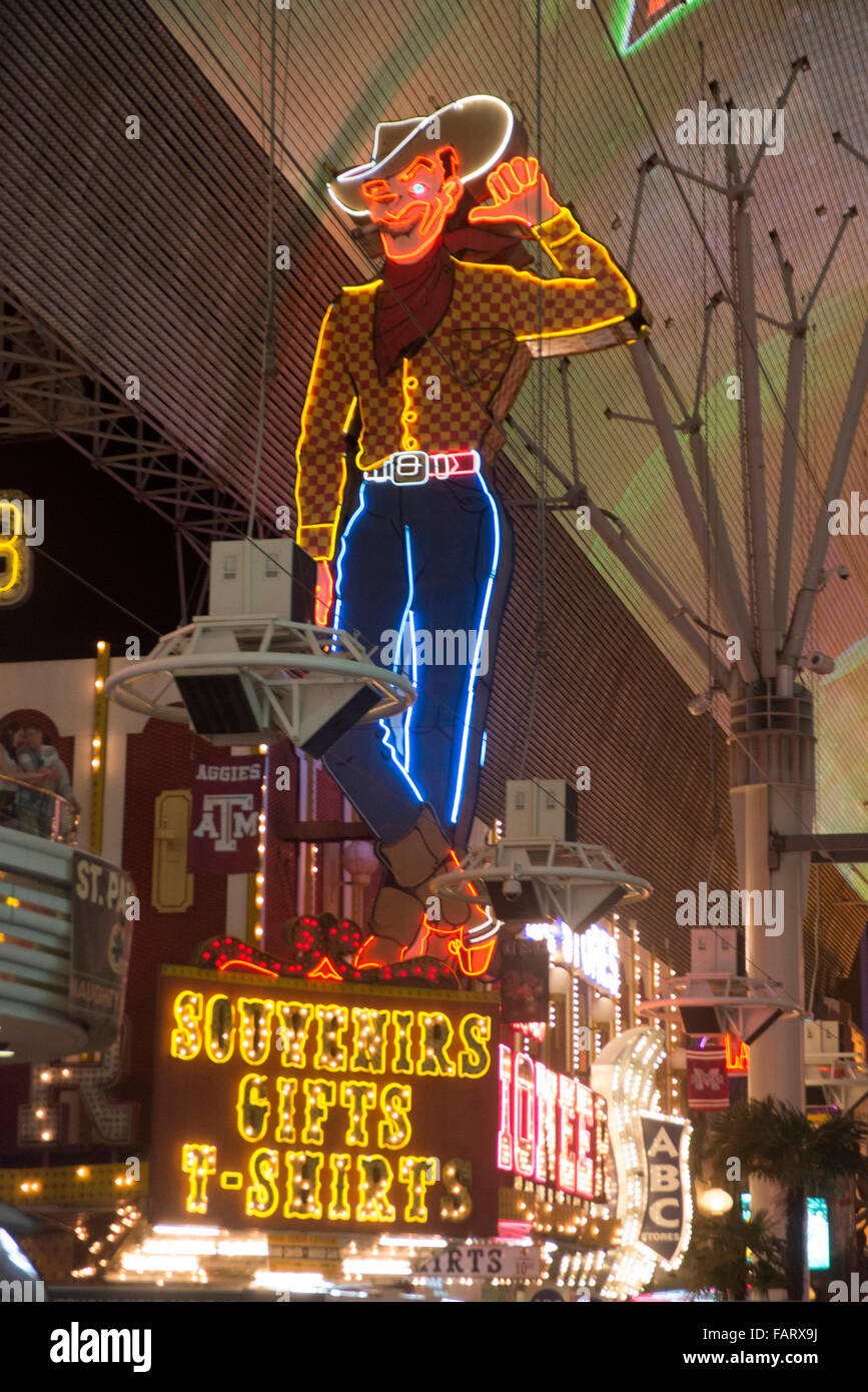 'Vegas Vic', le centre-ville de Las Vegas, Nevada, USA Banque D'Images