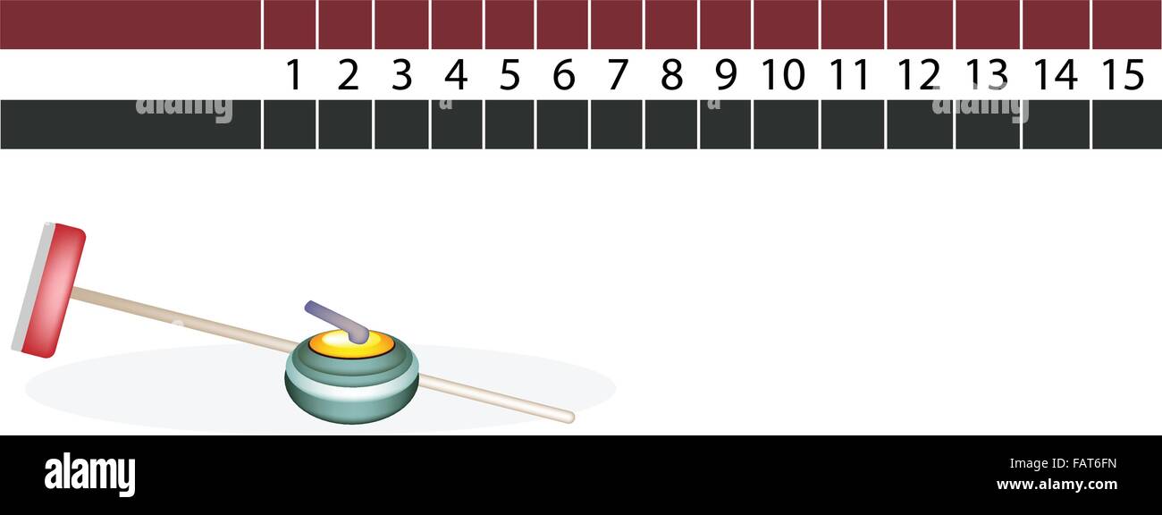 Sport d'hiver : un typique de bord de Curling Curling Curling avec et pour la compétition sportive curling Balai Illustration de Vecteur