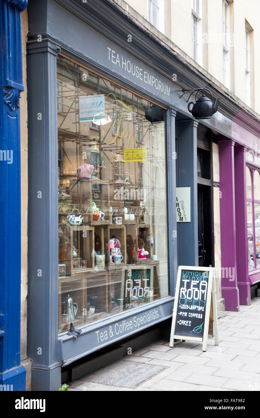 Tea House Emporium shop à Bath, Somerset, Royaume-Uni Banque D'Images