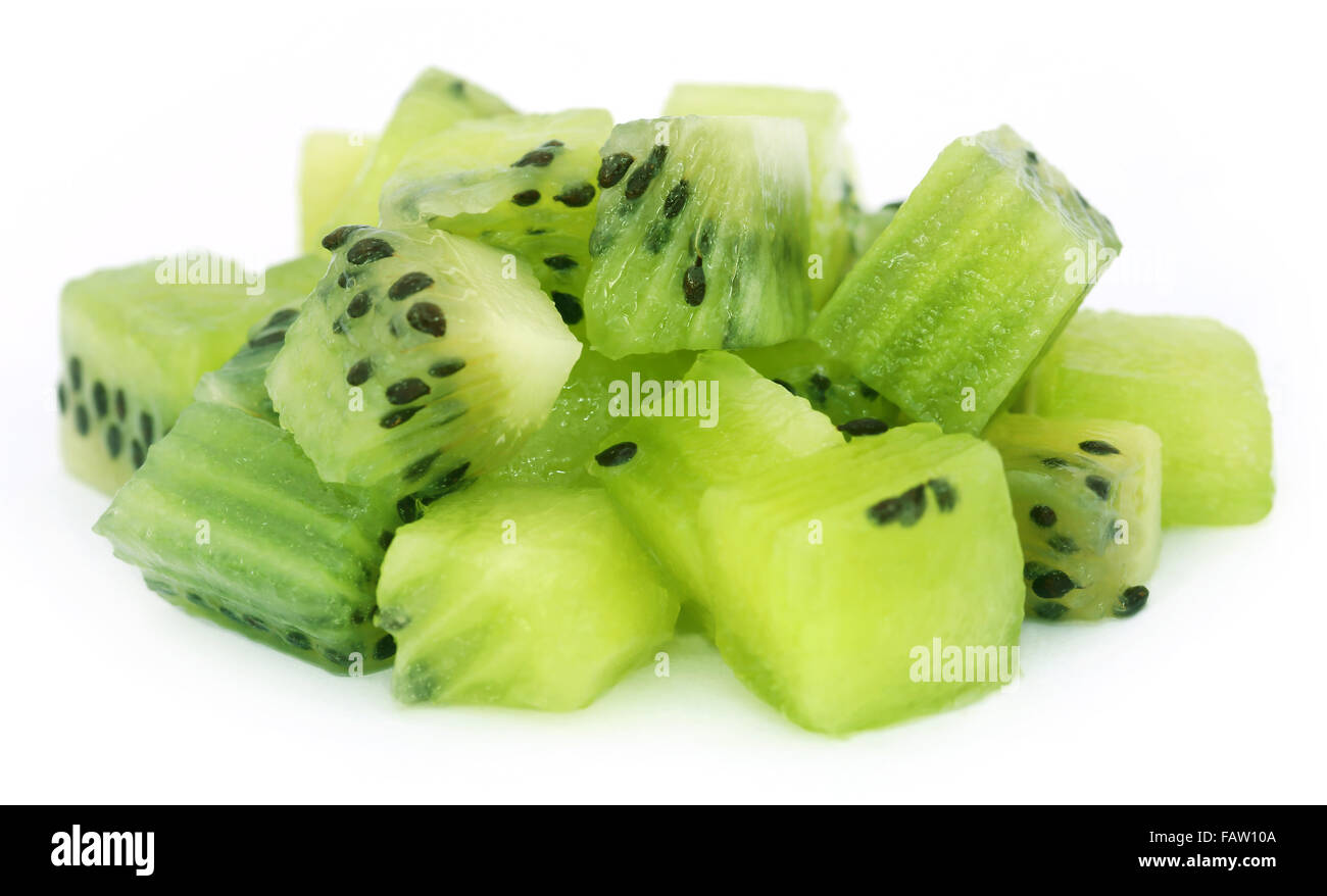 Les kiwis sur fond blanc Banque D'Images