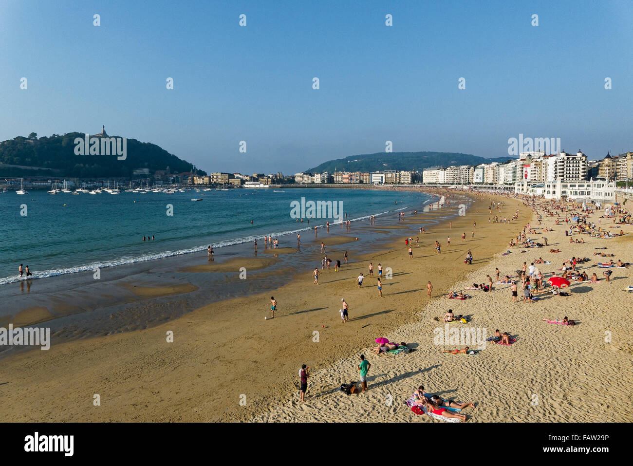 Urban Beach Playa de la Concha, San Sebastián, Guipúzcoa, Pays Basque, Espagne Banque D'Images