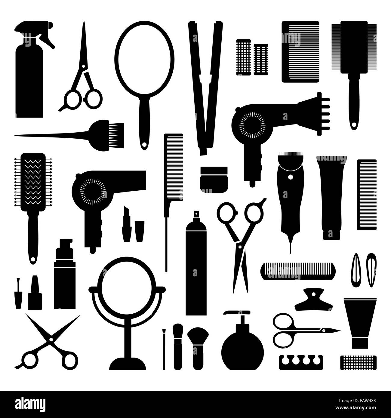 Vintage barber shop tools silhouette Banque de photographies et d'images à  haute résolution - Alamy