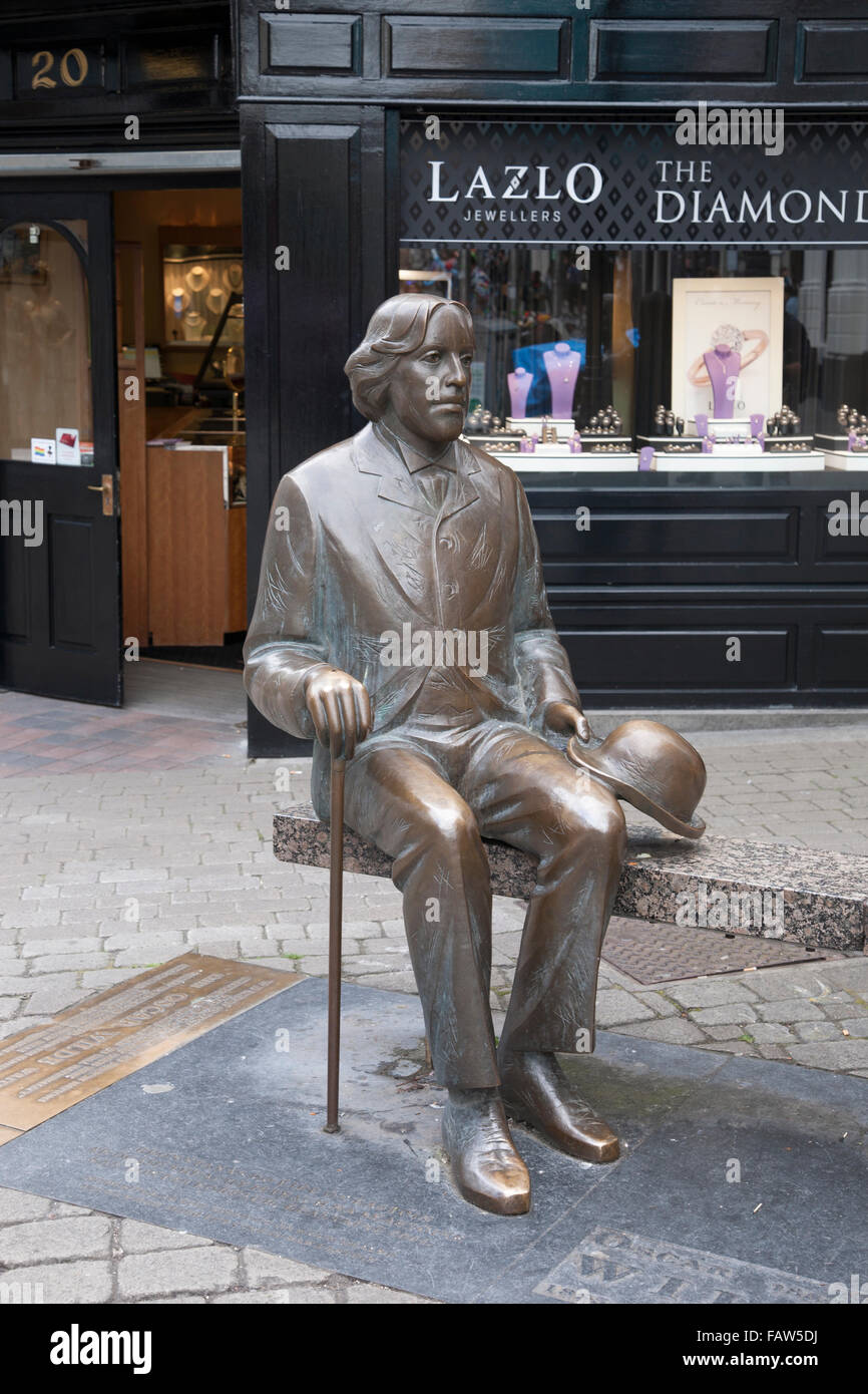 La Sculpture d'Oscar Wilde, Galway, Irlande Banque D'Images