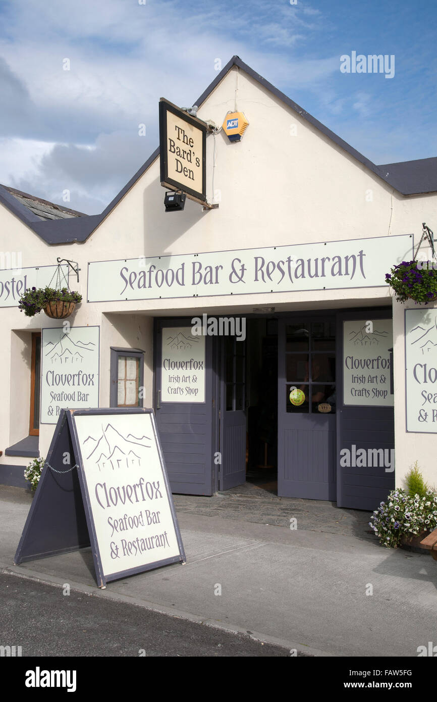 Le Bard's Den Bar et Restaurant de fruits de mer à Letterfrack, comté de Galway, Irlande Banque D'Images