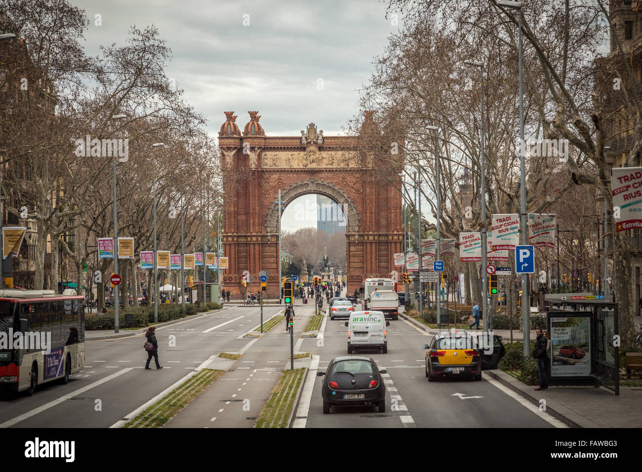 Arco de Triunfo, Arc de Triomphe, l'avenue Passeig de Lluís Companys, Barcelone, Catalogne, Espagne Banque D'Images