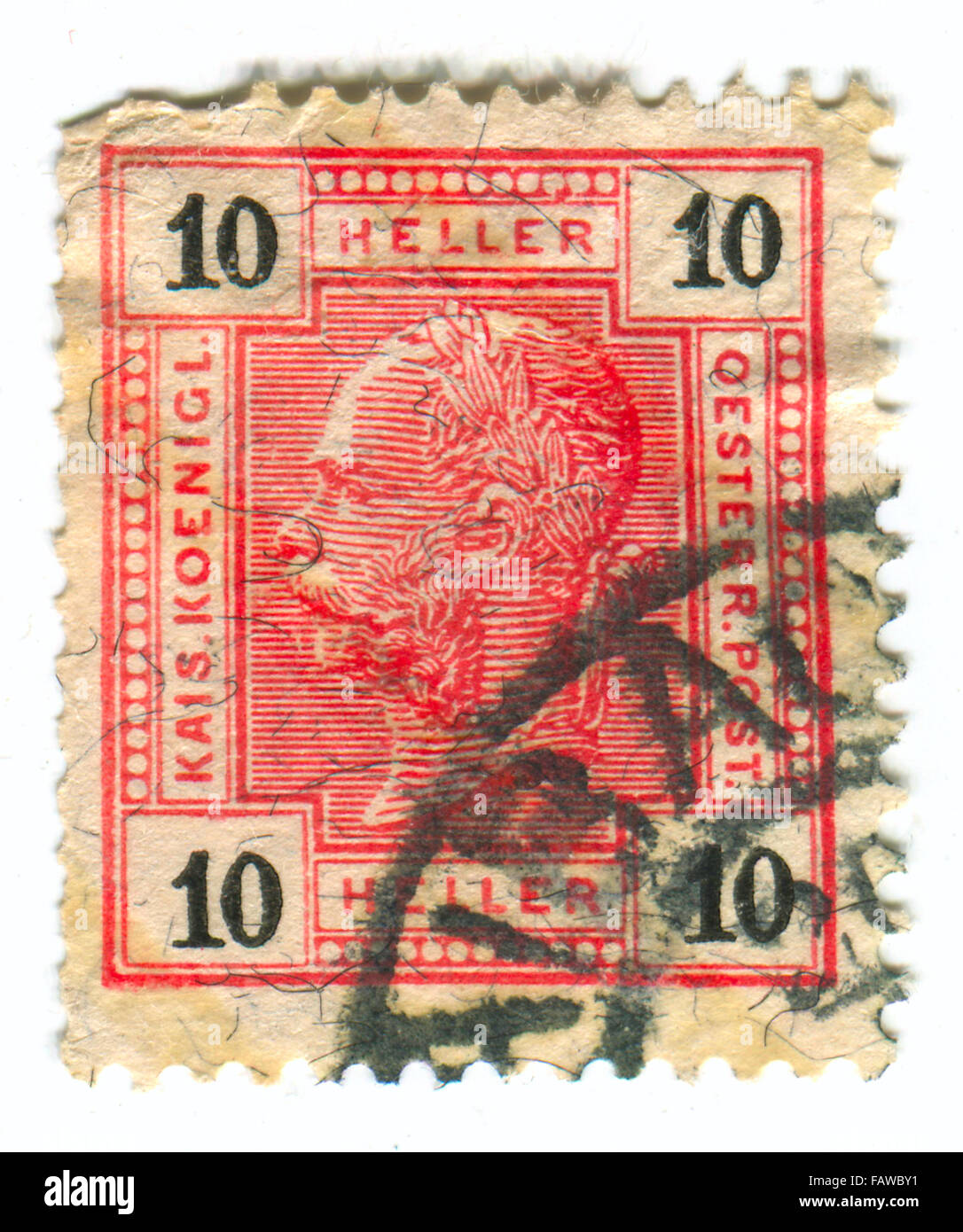Hongrie - VERS 1916 : un timbre imprimé en Hongrie montre l'image de Franz Joseph I ou François Joseph I était empereur d'Autriche, K Banque D'Images