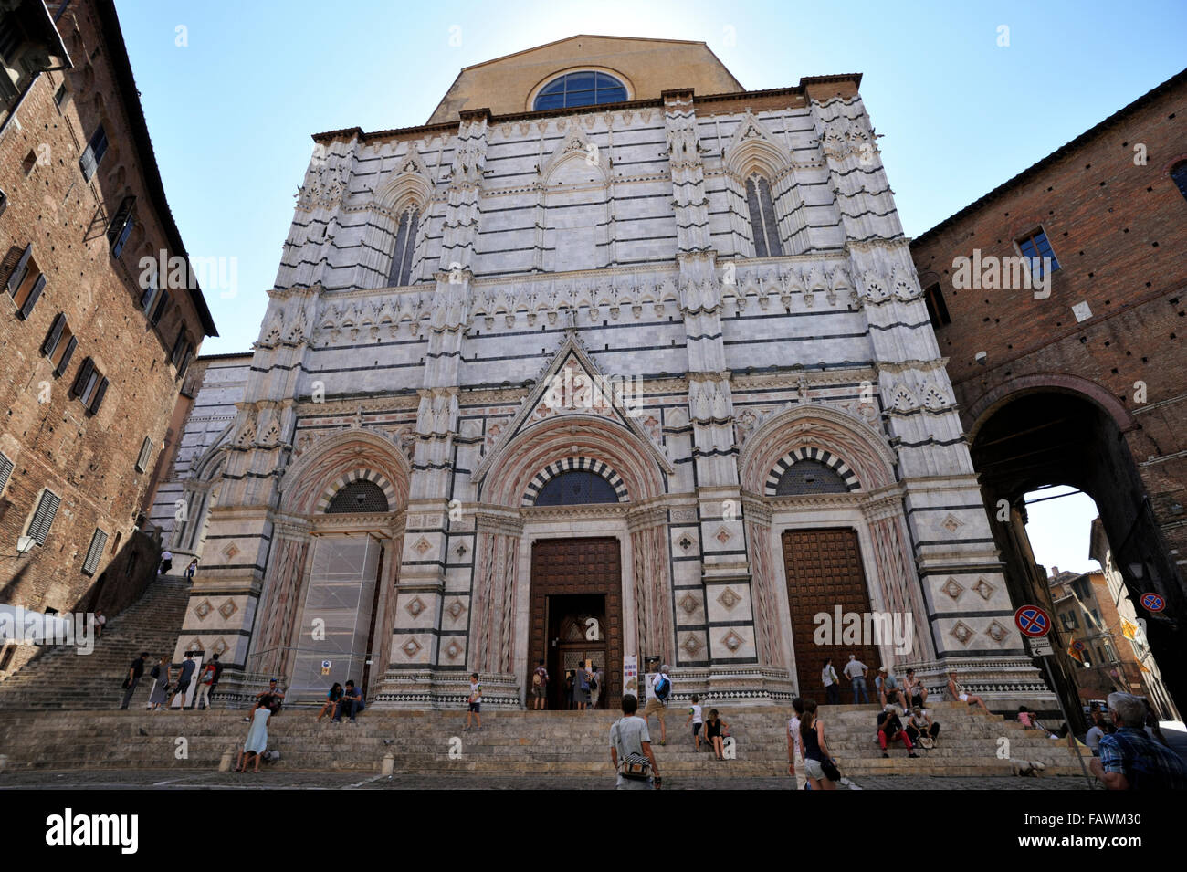 Baptistère, Sienne, Toscane, Italie Banque D'Images