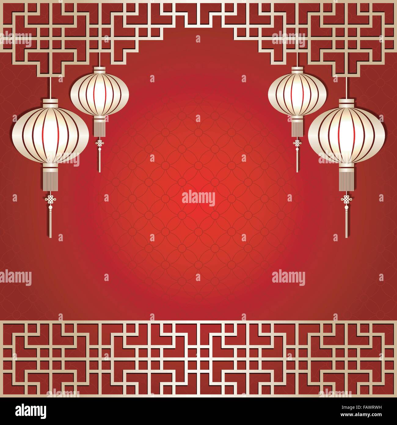 Nouvel An chinois couleur Golden Lantern Background Illustration de Vecteur