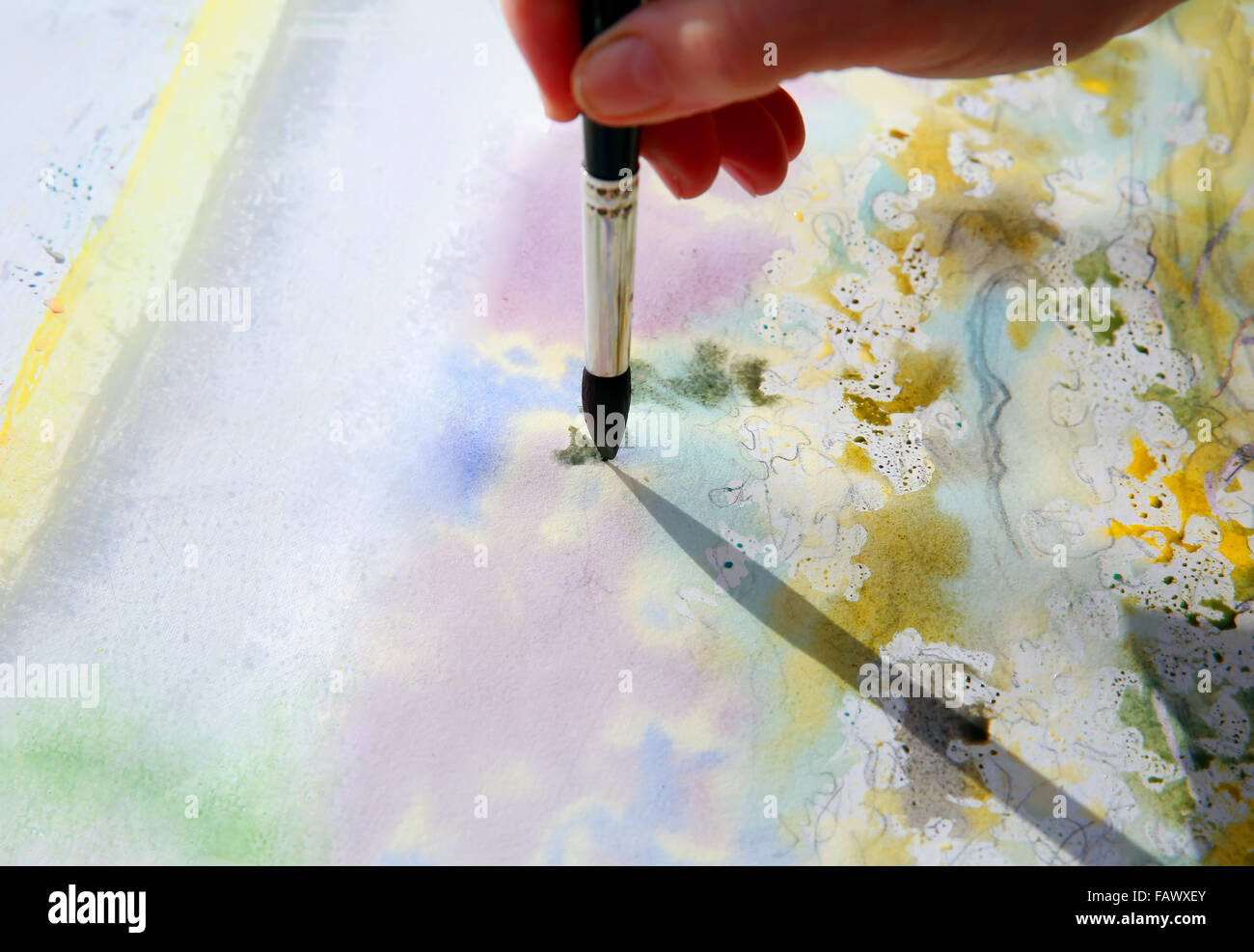 Art peinture à l'aquarelle. Banque D'Images