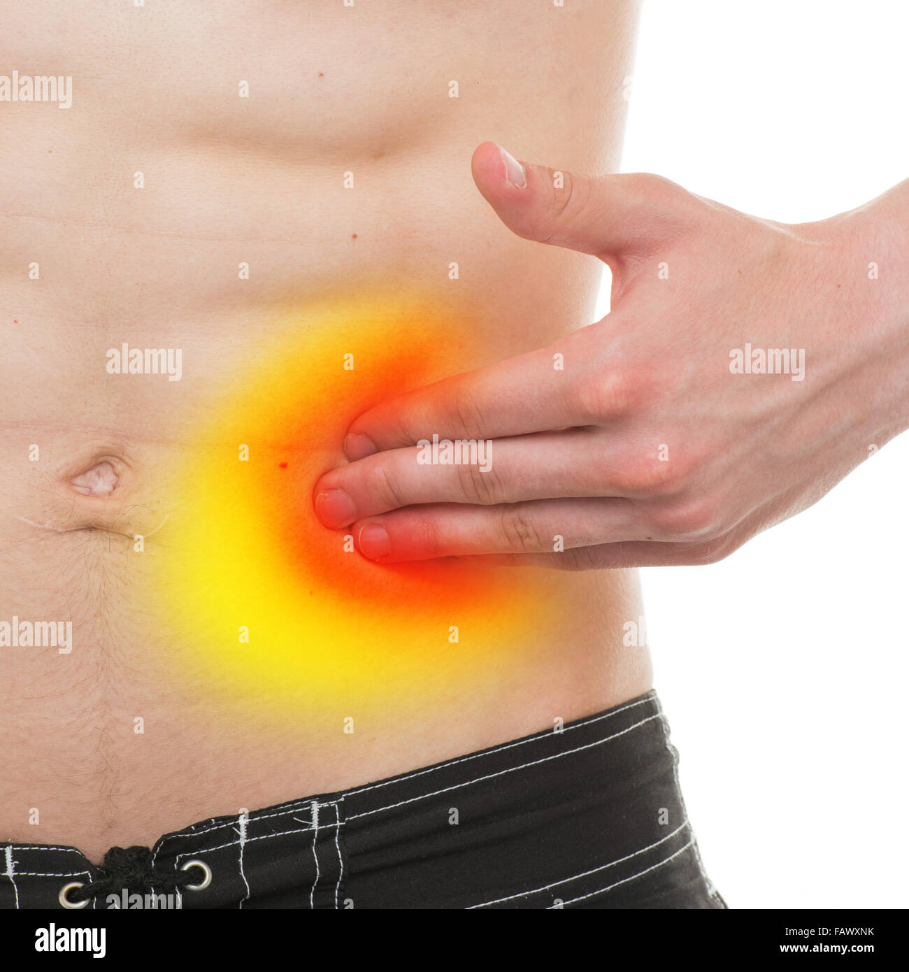 Douleur abdominale - Anatomie mâle douleur côté gauche isolé sur ...