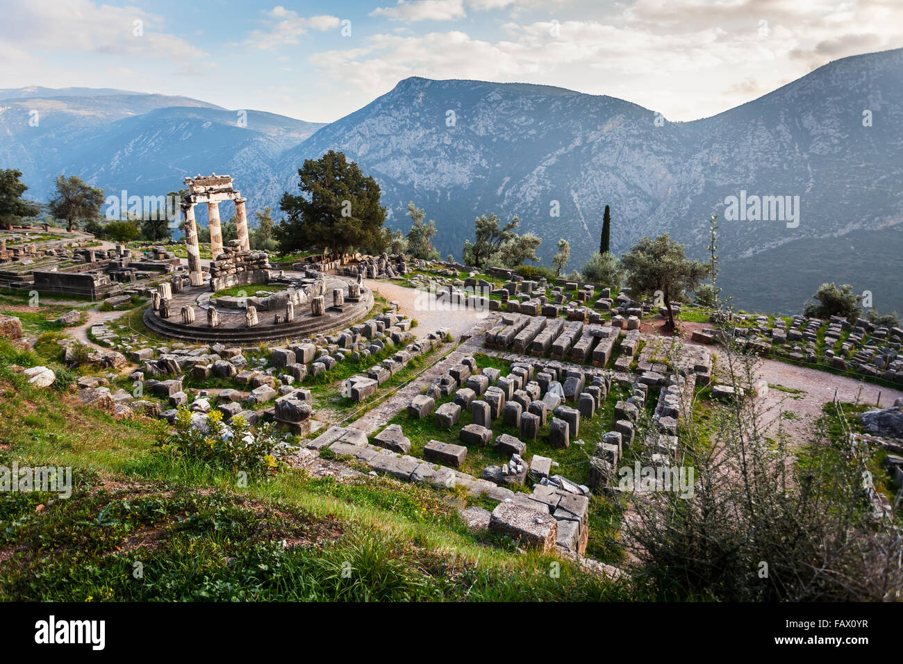 Sanctuaire d'Athena ; Delphi, Grèce Banque D'Images