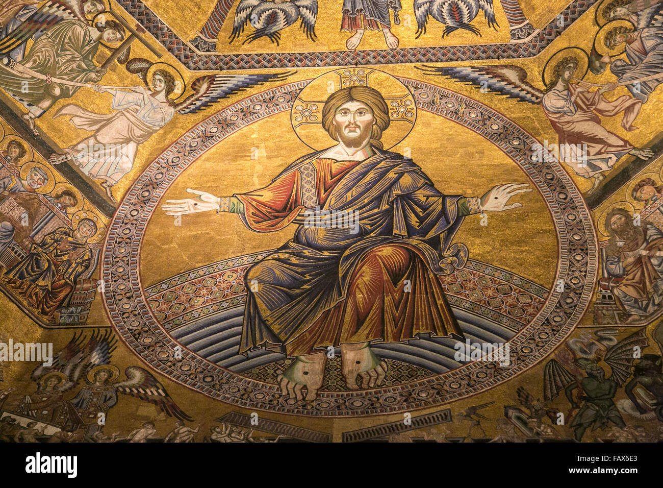 L'image du Christ dans le baptistère Saint-Jean, Florence , Italie. Banque D'Images
