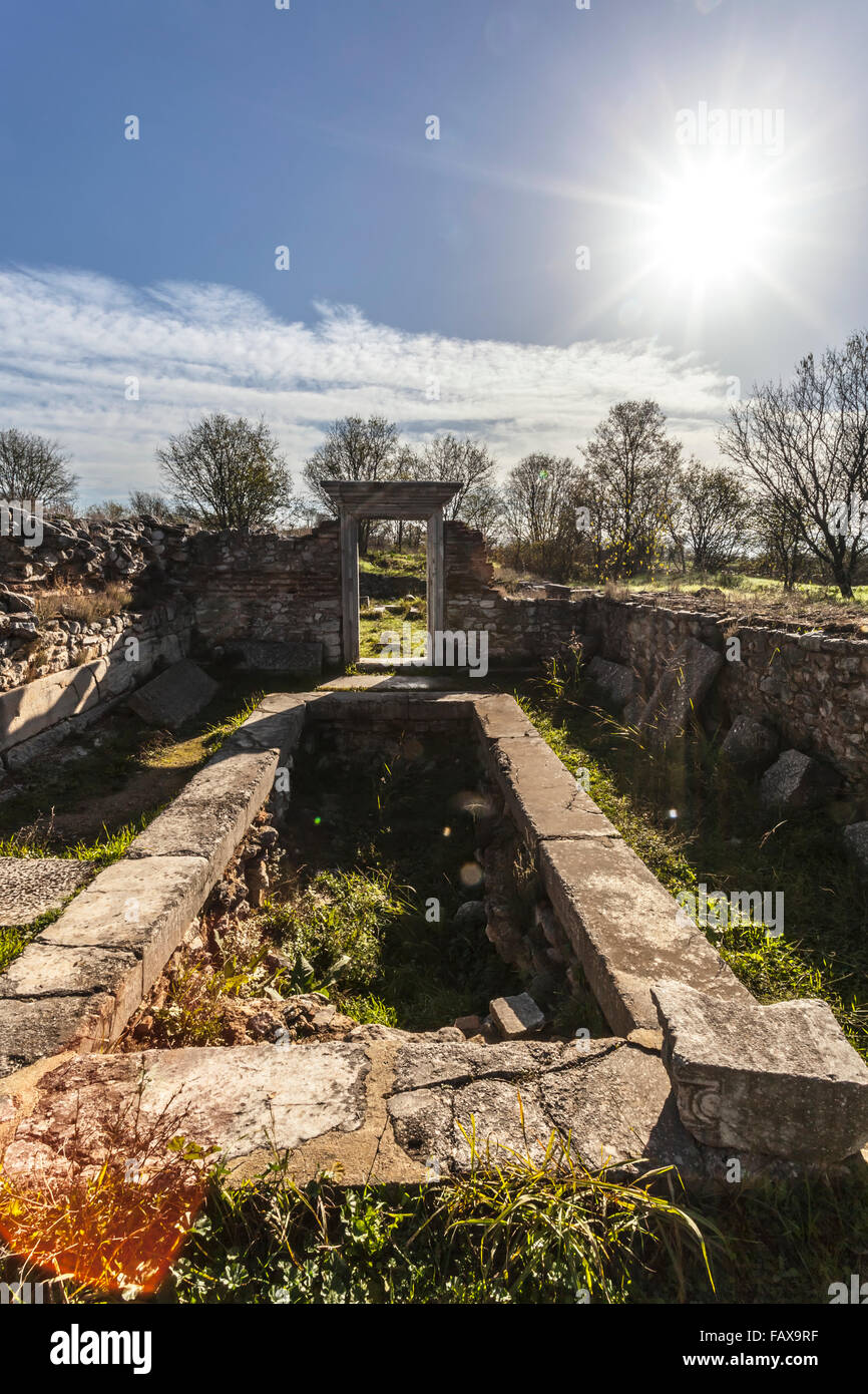 B Basilique ruines ; Philippes, Grèce Banque D'Images