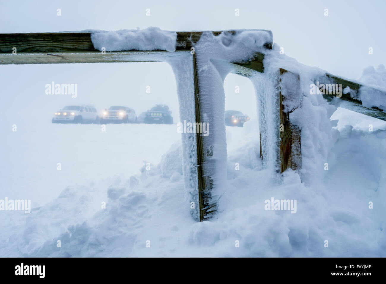 Jeep tour en hiver sur la neige, de l'Islande Banque D'Images