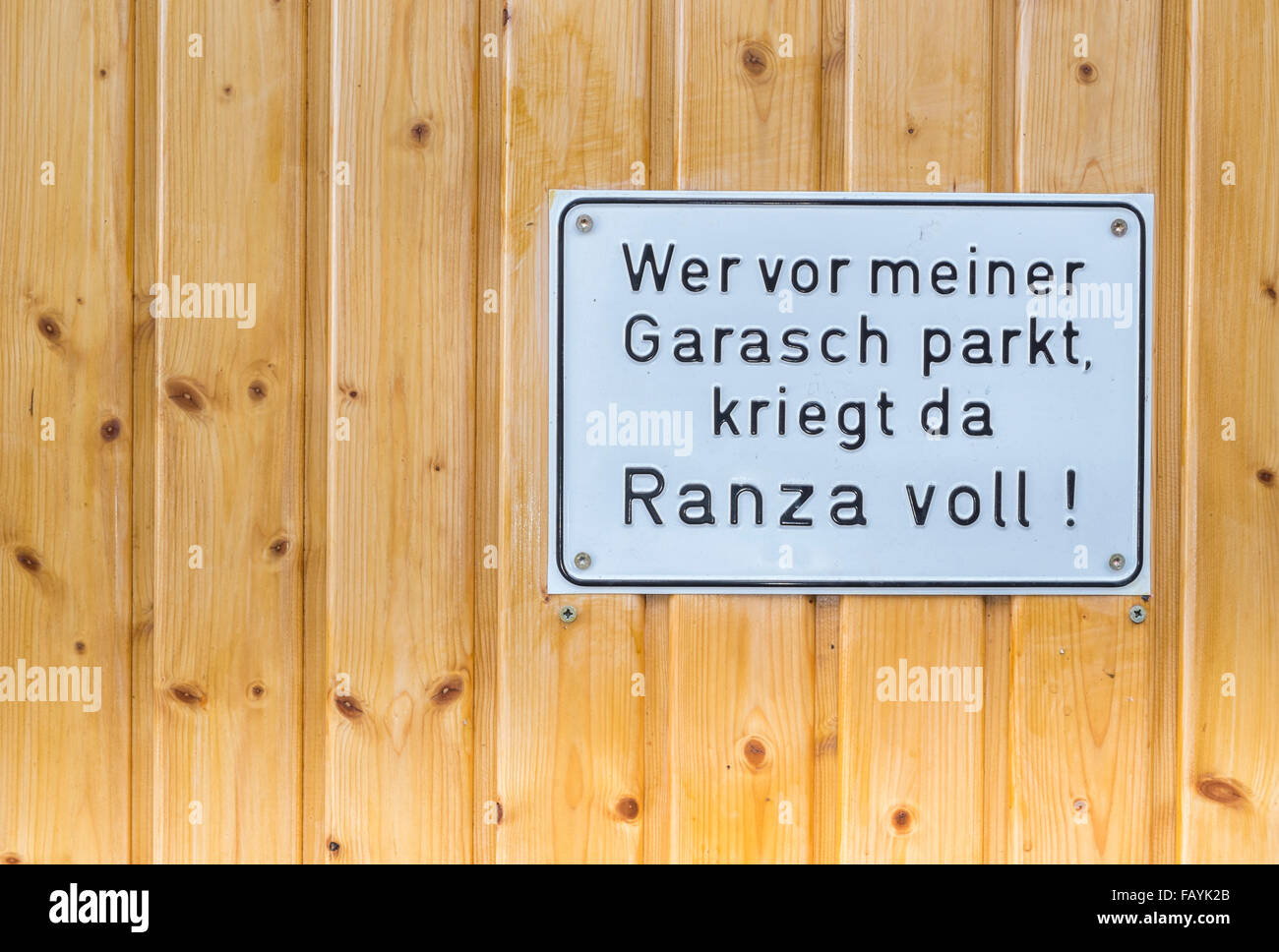 Aucun allemand souabe selfmade-parking-sign, besigheim, baden-Württemberg, Allemagne Banque D'Images