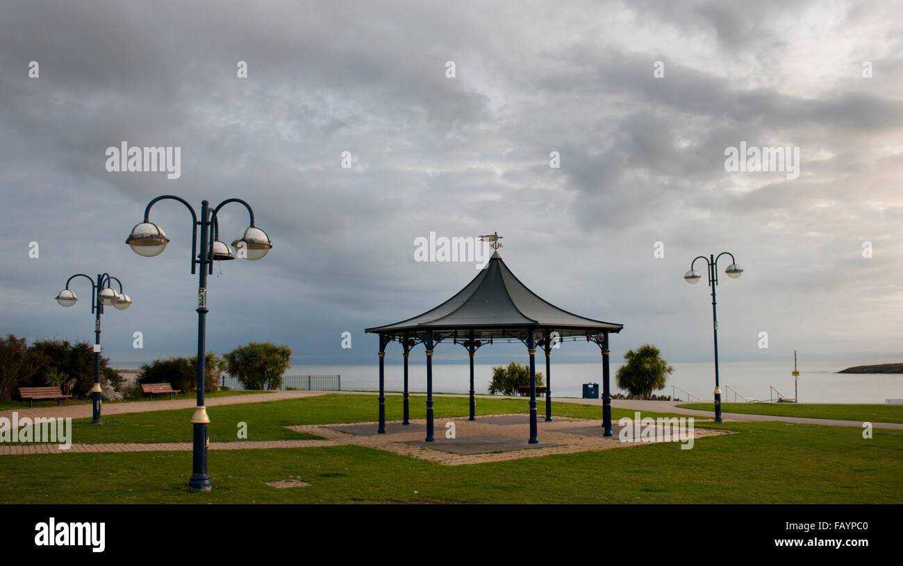 L'île de Barry Band Stand, Vale of Glamorgan, Pays de Galles, Pays de Galles, Royaume-Uni. Banque D'Images
