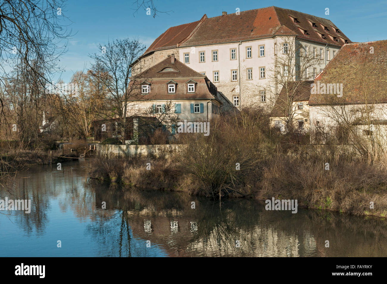 Le château (12C.) et d'usine à Höchstadt an der Aisch, Franconia, Bavaria, Germany. Banque D'Images