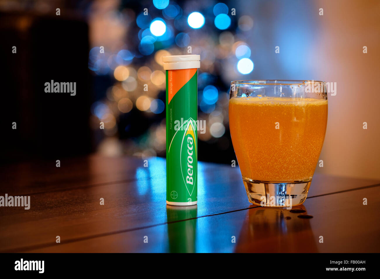 Orange Beroca vitamine C verre Banque D'Images