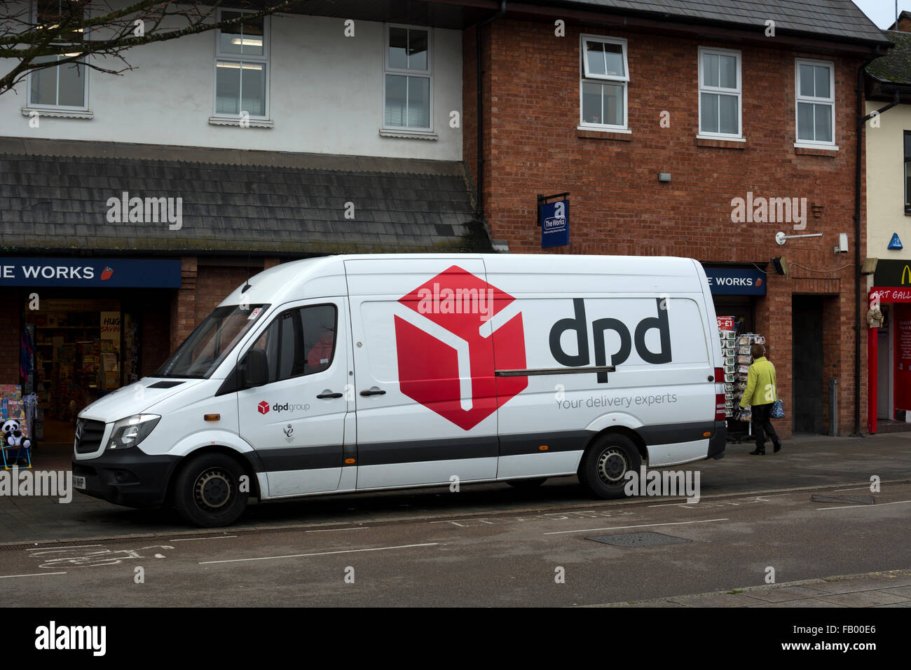 Livraison de colis DPD van, Stratford-upon-Avon, Royaume-Uni Banque D'Images