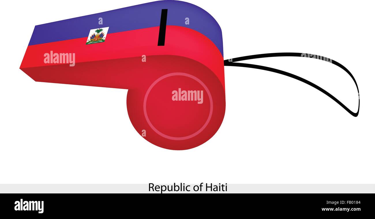 Une illustration de deux bandes horizontales rouge et bleu avec les  armoiries de la République d'Haïti drapeau sur un sifflet, le sport Image  Vectorielle Stock - Alamy