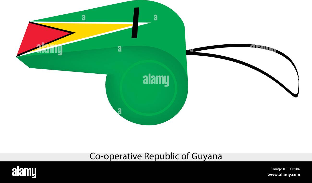 Une illustration d'une Black-Edged White-Edged Triangle rouge sur un triangle d'or sur un champ vert de la République coopérative du G Illustration de Vecteur